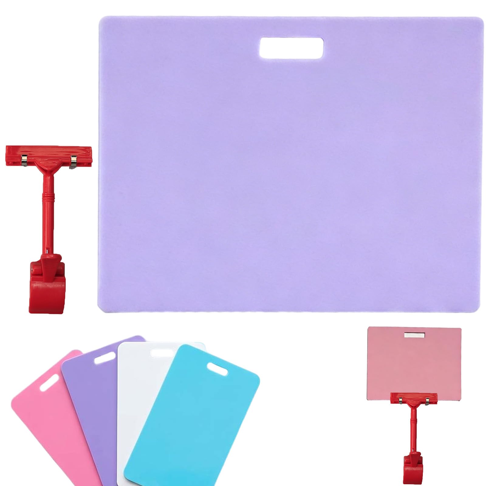 Erasable Badge Note, Reusable Silicone Mini Whiteboard Clipboard with ID Badge Clip, Waterproof Pocket Notepad, Dual-Side Writable, Fade-Proof & No Blur (Horizontal-04)