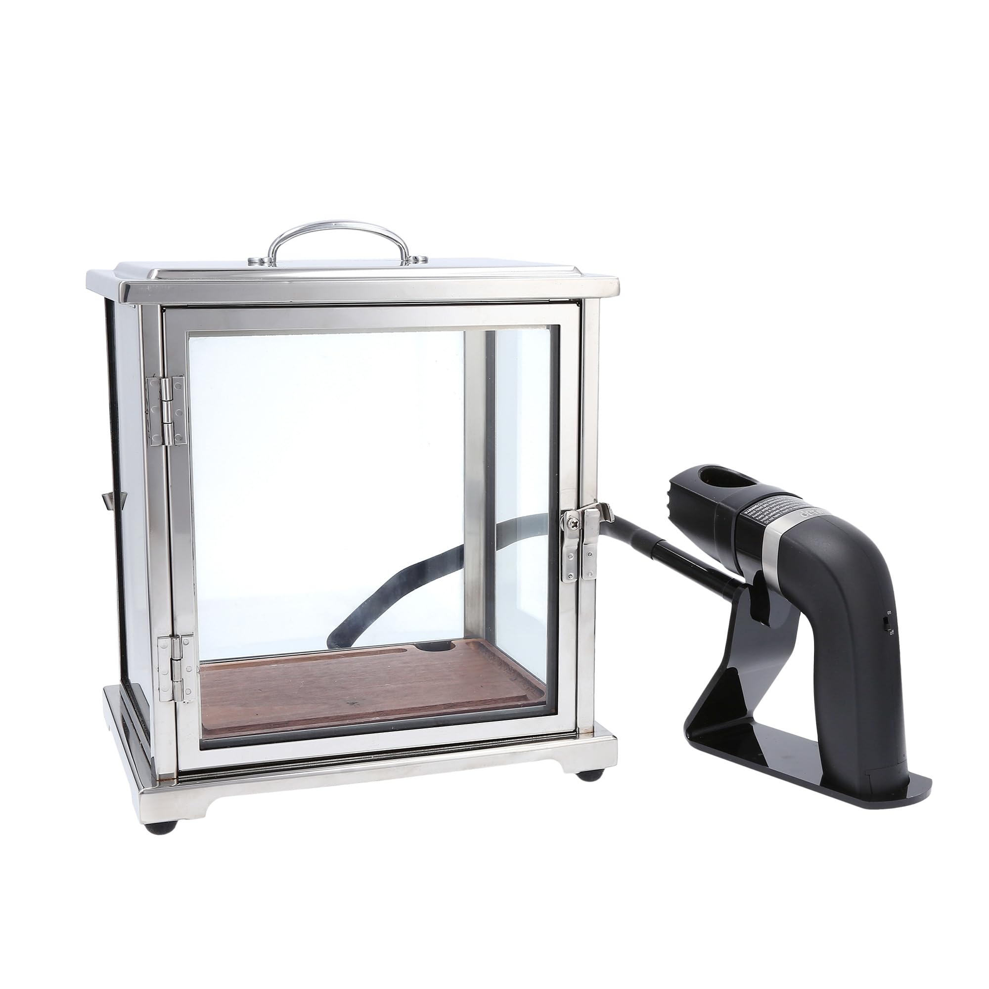 Crafthouse by Fortessa Glass Cocktail Smoking Box with Handheld Smoker