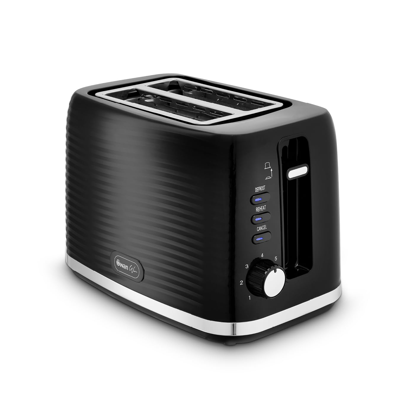 Swan St19034Blk Wave 2 Slice Toaster