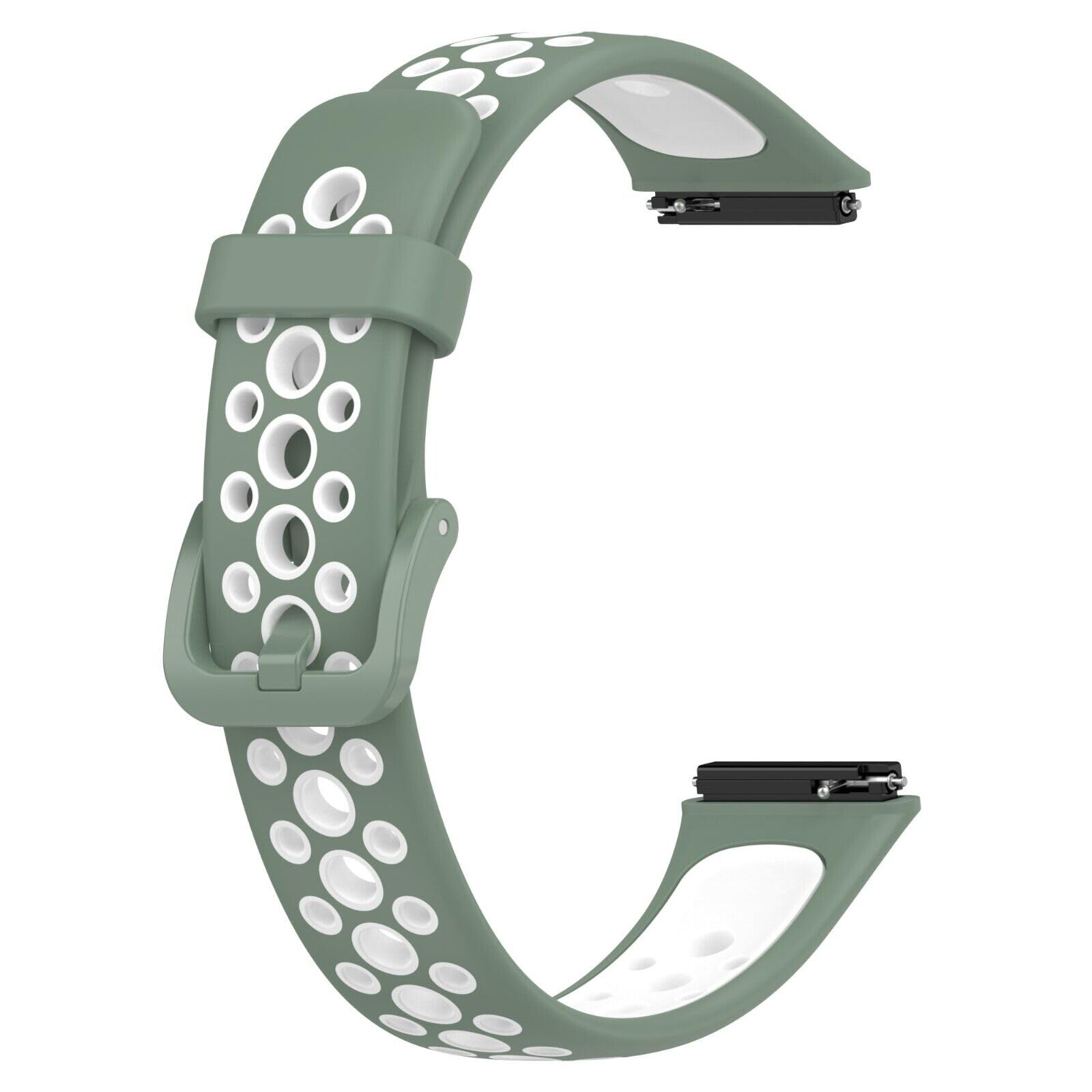 Panda Bobo For Huawei Band 7 (LEA-B19) Replacement Silicone Sport Watch band Strap (Light Green+White) - Image 3