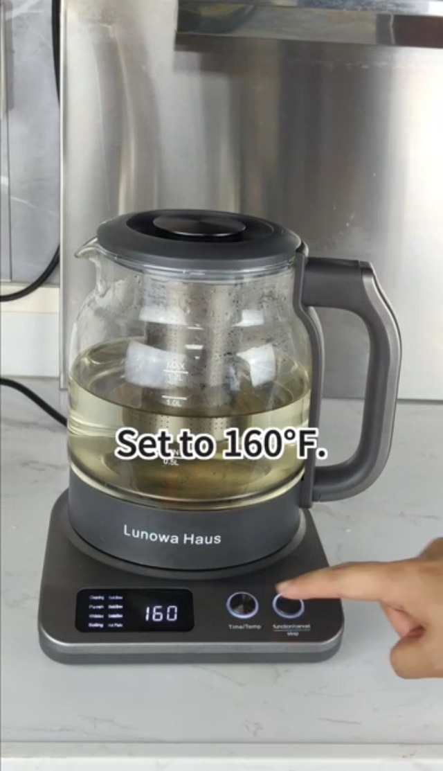 Tetera eléctrica 1.2L de titanio y vidrio 120V miniatura 7
