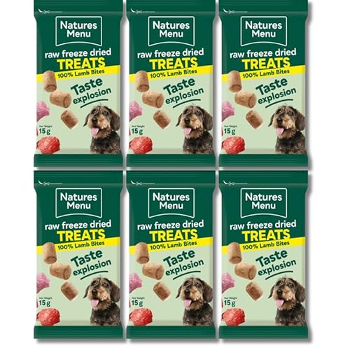 Nature'S Menu Lamb (6 X 15G) Freeze-Dried Meat Bites – Training Treats For Dogs