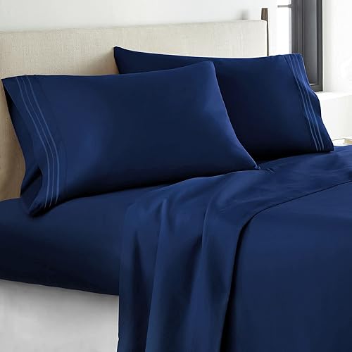 Miniatura 1 de YIYEA Juego de sábanas tamaño King  Sábanas y fundas de almohada de microfibra cepillada de 1800 hilos  Extra suave, bolsillo profundo, resistente