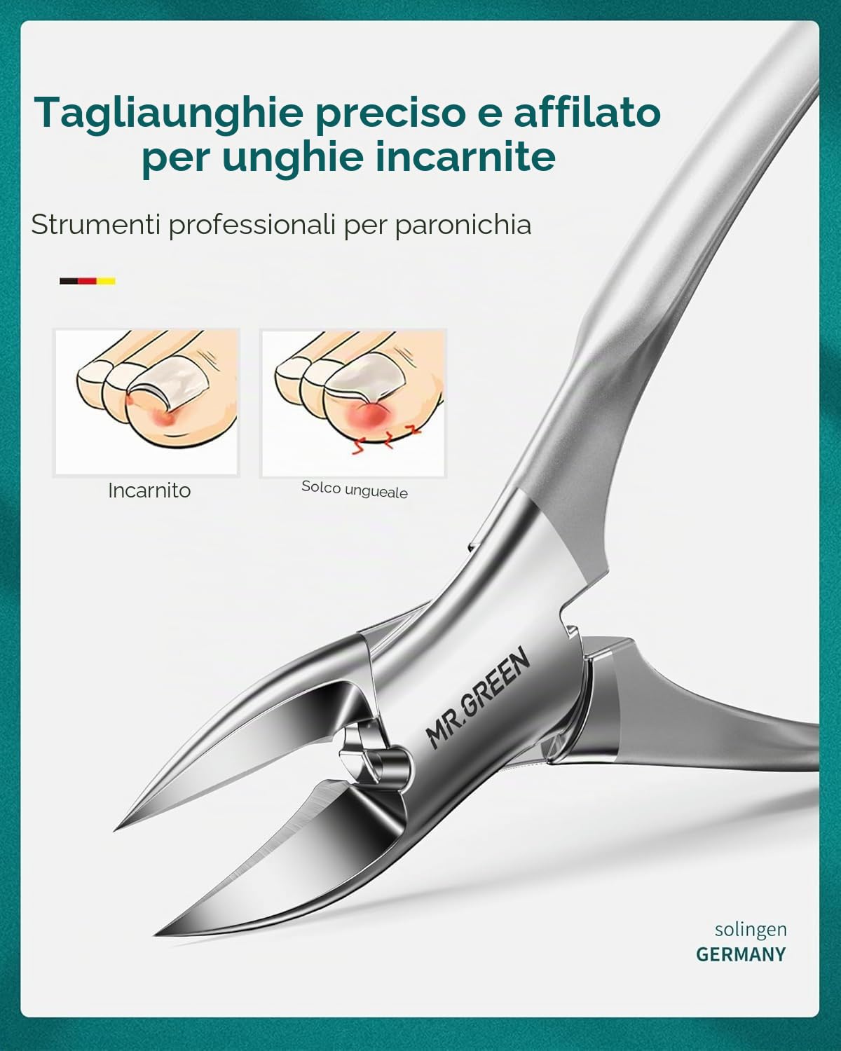 MR.GREEN Set per manicure e pedicure 8 in 1, kit professionale tedesco in acciaio inox, con tagliaunghie a prova di spruzzi e custodia da viaggio in vera pelle (marrone castagna)