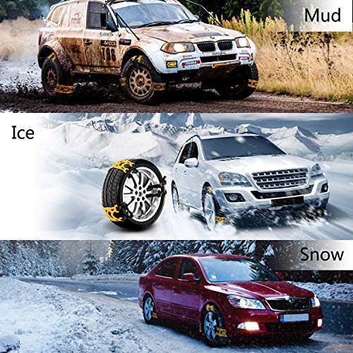 MONODEAL Snow Chains, Anti Slip Tire Snow Chains for Car, Trucks, Pickup Trucks, SUV, Van, Emergency Anti Skid Tire Chains for Winter and Rain - Thumbnail 2