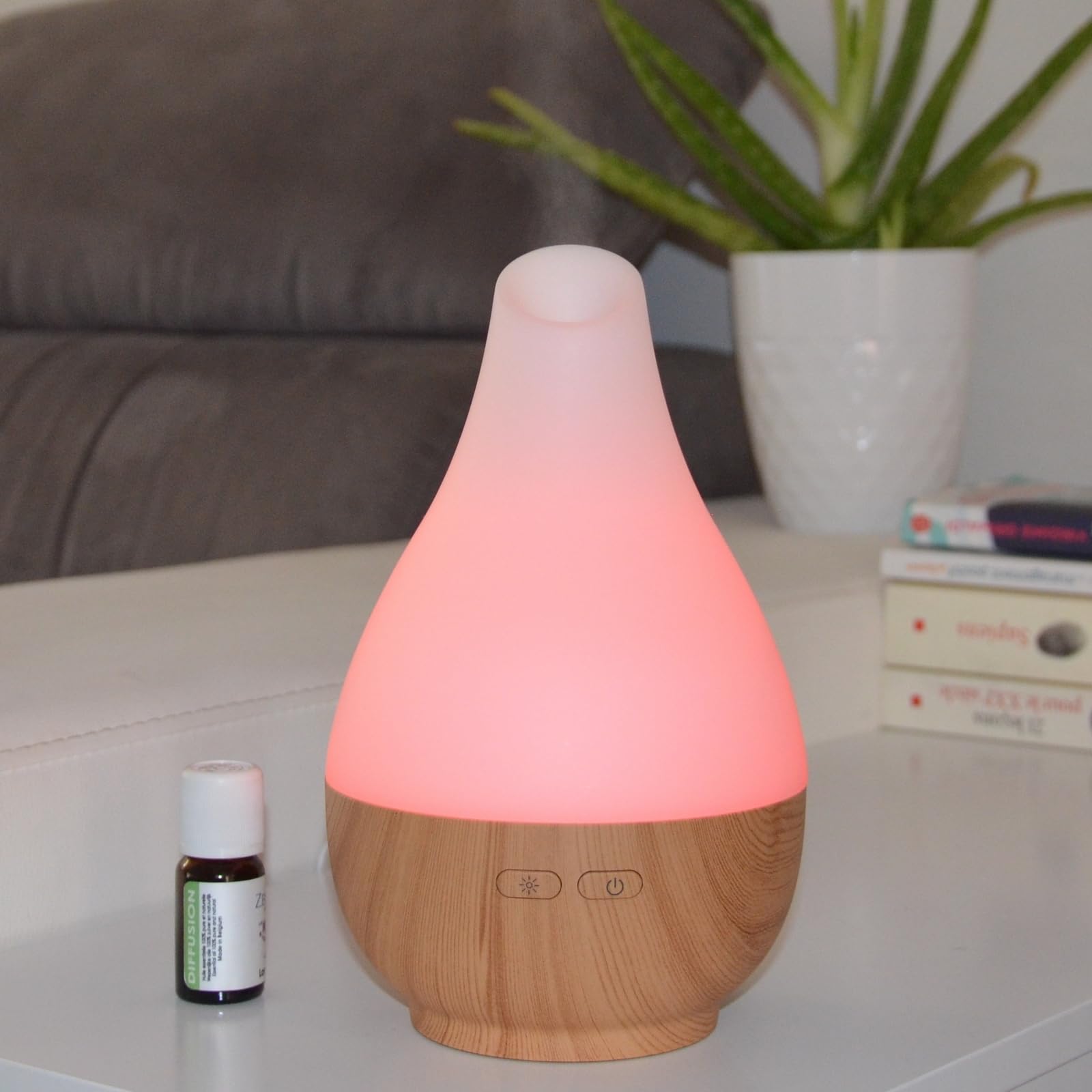 Zen'arôme Julia dyfuzor olejków eterycznych, ultradźwiękowy, do aromaterapii, zimna, domowy dyfuzor elektryczny, nawilżacz powietrza, kolorowe oświetlenie LED, automatyczne i ciche zatrzymanie