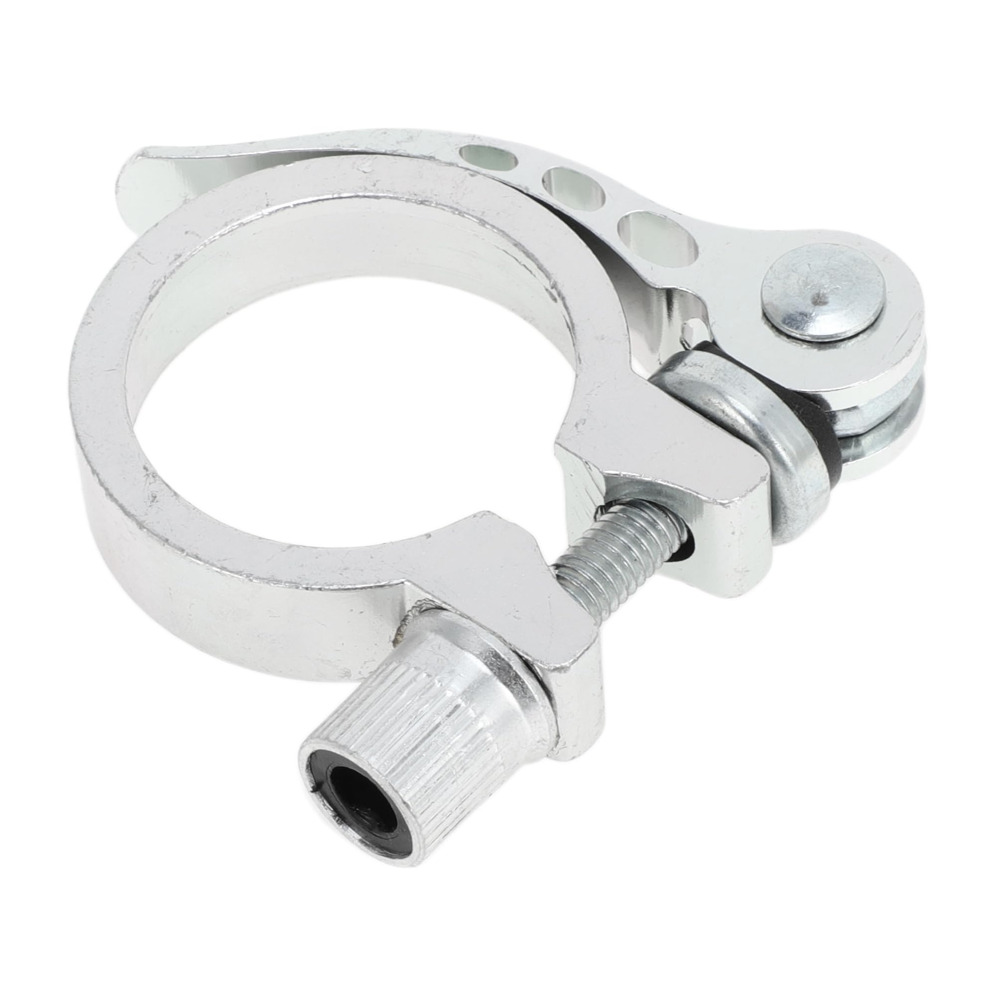 Motoforti Universal Bike Bicycle Seat Post Clamp Seatpost Collar, 34.9mm, Quick Release, Aluminum Alloy, Silver Tone