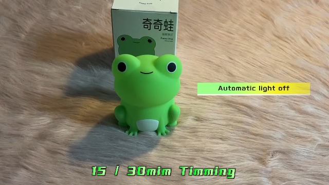 Image of Cute Frog Night Light for Kids, Color Changeable Soft Silicone Sleeping Night Lamp for Nursery, Dimmable Timer Rechargeable Colorful Baby's Light Room Decor Children Gifts