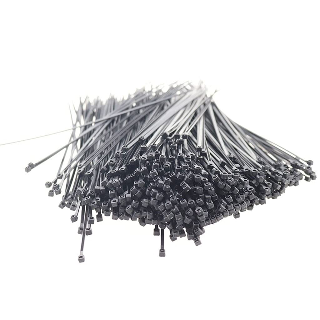 Plant Ties, Nylon Cable Wire Zip Ties Self-Locking 500pcs 100-300mm Black White(Black 500pcs)