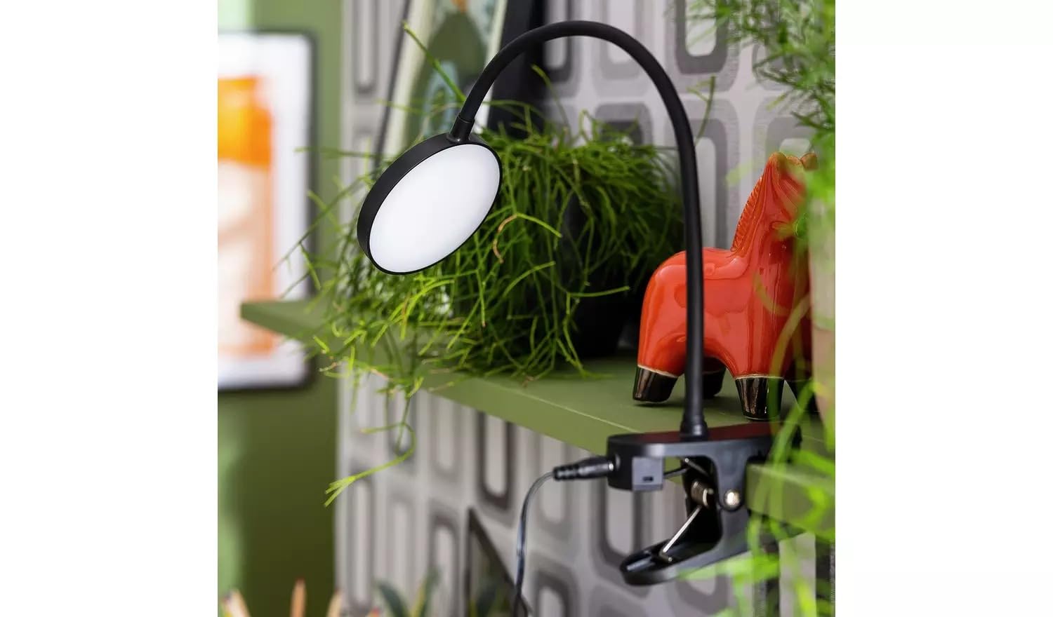Shabjy Black Mopsa Clip Lamp Attach To A Shelf Or Desk, The Strong Sturdy Grip Clip Means It Stays Firmly In Place The Cool White Light Is Ideal For Reading