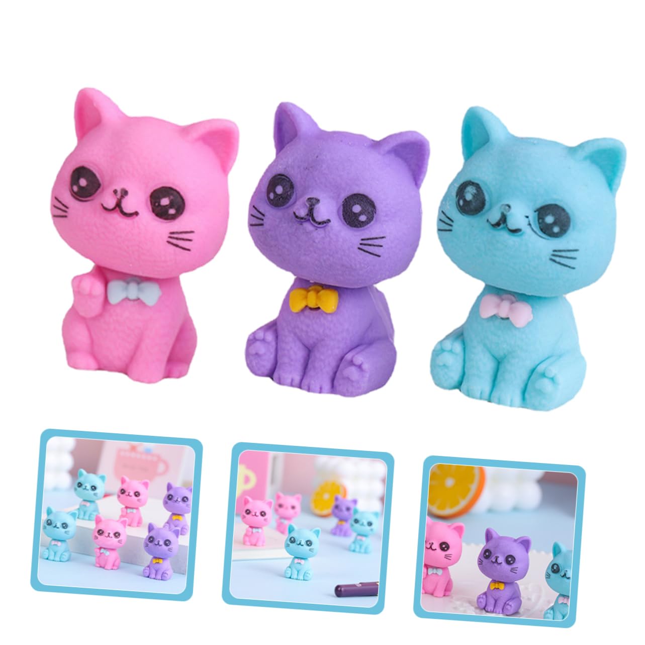 48 Cat Shaped Radiergummis Tpr für Schule, Klasse, Kinder, Dekor