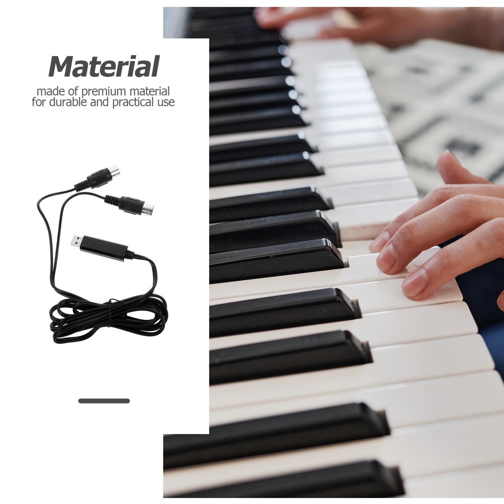 SUPVOX 3piezas Cable Convertidor Midi Usb Para Piano y Teclado Electrónico Conexión Rápida Pc y Laptop Adaptador Compatible Windows y Transmisión De Datos Estable Retardo