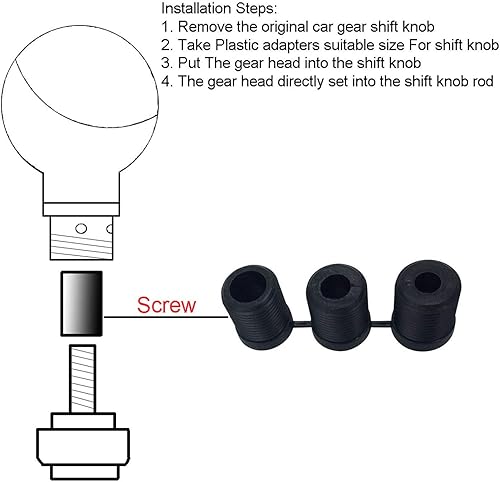 Miniatura 4 de Abfer Pomo de palanca de cambios con peso de 5 velocidades, manija de palanca de cambios para la mayoría de vehículos manuales, multicolor