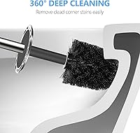 Vista 5 de SetSail Cepillo de Inodoro, Juego de Cepillo de Inodoro de Tamaño Compacto y Soporte para Baño con Mango de Acero Inoxidable, Cepillo Limpiador