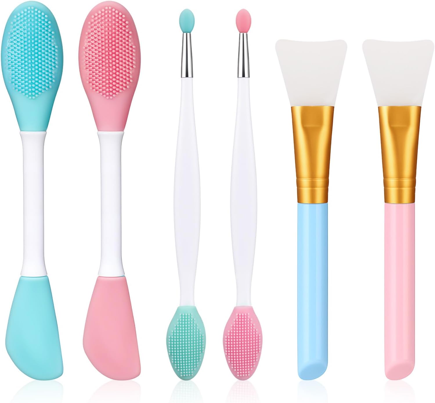 6Pcs Silicone Scrubber Set, 2 Pcs 2 in 1 Double-Sided Facial Scrubber Brush Tool, 2pcs Face Mask Brush for Pore Cleansing, Makeup Skincare Removal, Remove Blackheads, Men & Women 6Pcs Silicone Scrubber Set, 2 Pcs 2 in 1 Double-Sided Facial Scrubber Brush Tool, 2pcs Face Mask Brush for Pore Cleansing, Makeup Skincare Removal, Remove Blackheads, Men & Women