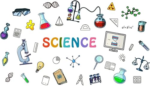 SUPERDANT Etiqueta engomada de pared con tema científico, herramientas experimentales, calcomanía de pared y murales, herramientas de enseñanza,