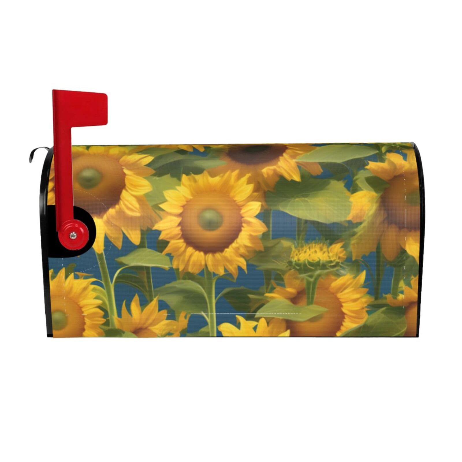 Summer Sunflower Print Mailbox Cover Wraps Post Letter Box Cover Decor For Outside Garden Yard Farmhouse Home