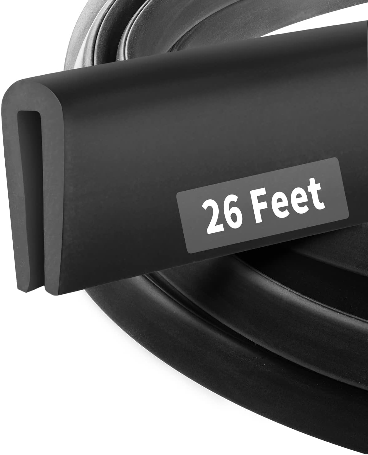 26 Feet Rubber Edge Trim Fits for 0.09 Inch (2.3mm), BISOTHAI Rubber U