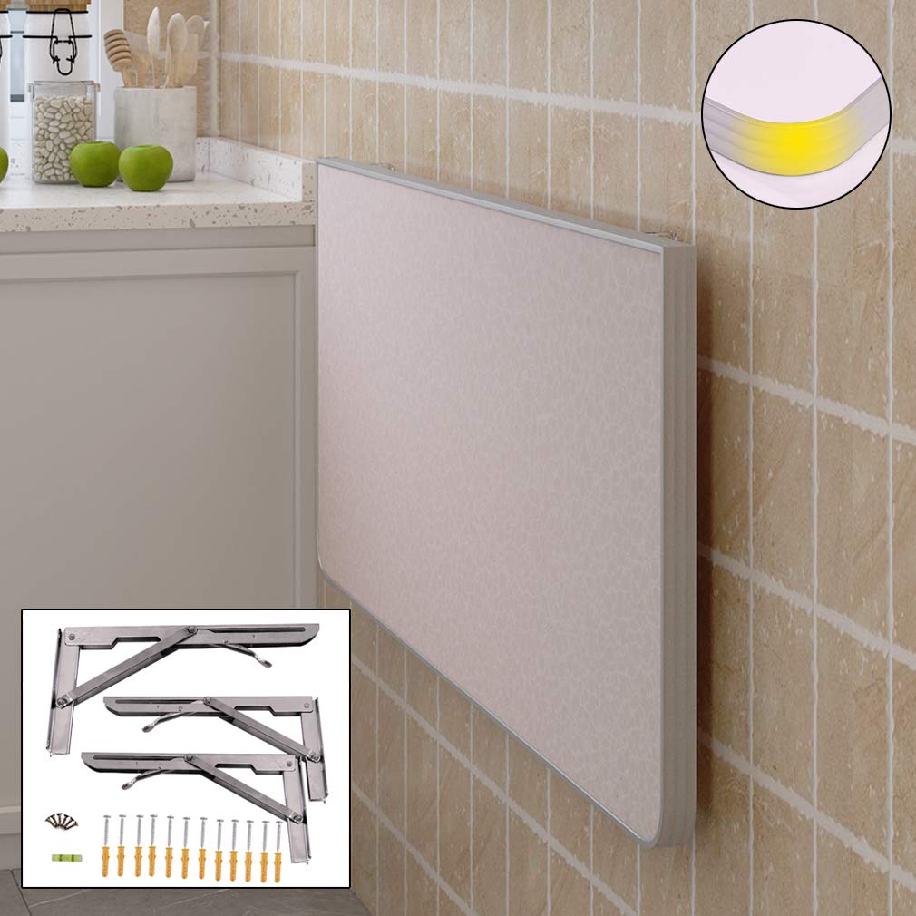 Table Flottante en Marbre LUNEZY : Bureau d'Étude Pliant pour Cuisine