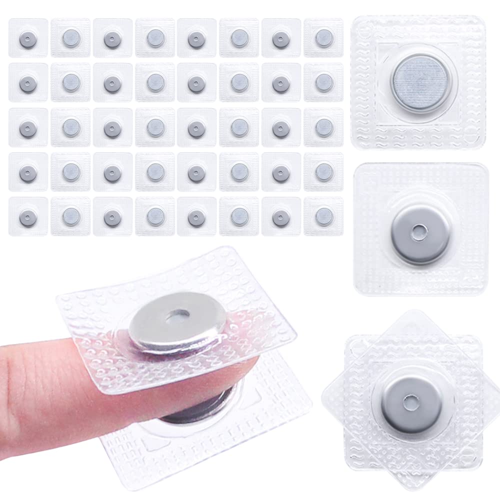 SEMINI Hidden Sew Magnetic Snap Invisible Hidden Sew in PVC Hidden Purse Closure for Fastener Handbag Cloth Clasp DIY Craft Sewing Tools (A056 17mm)