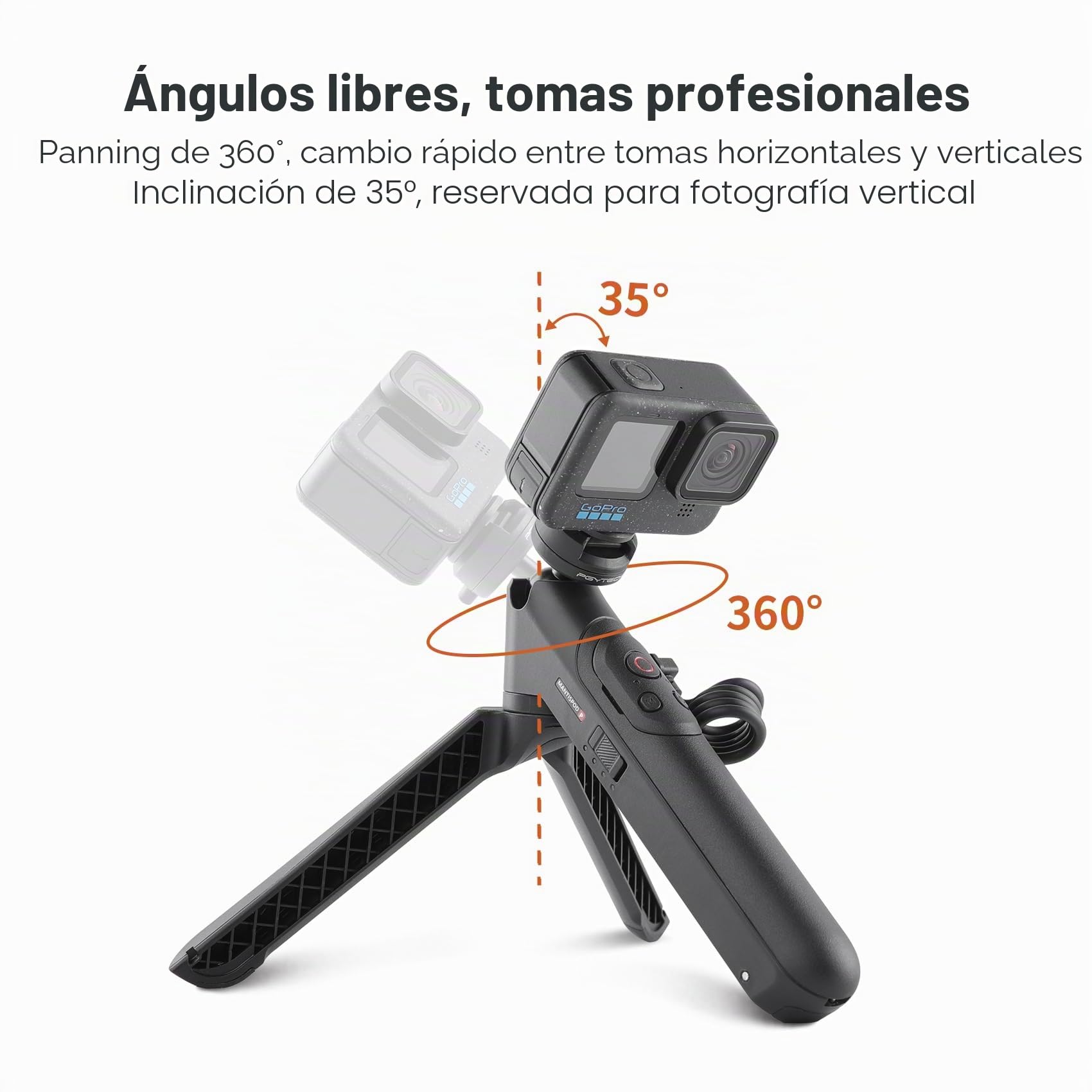 PGYTECH CapLock MantisPod Power, Empuñadura Batería para Insta360 5000mAh | Power Stick y Trípode de Carga Vlog con Adaptador 1/4, Cuatro Modos Principales de Grabación, Sistema de Liberación Rápida