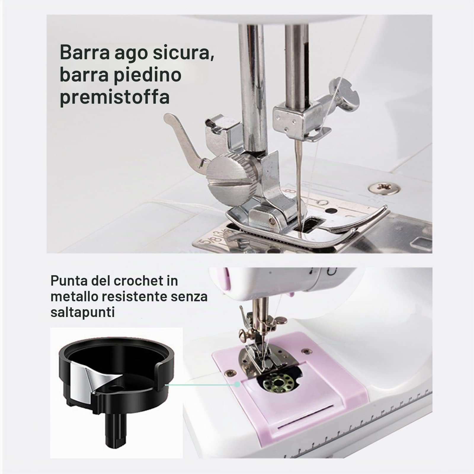 Macchina da cucire, mini macchina da cucire elettrica per uso domestico, 505 A, 12 aghi, EU 220 V, adatta per principianti