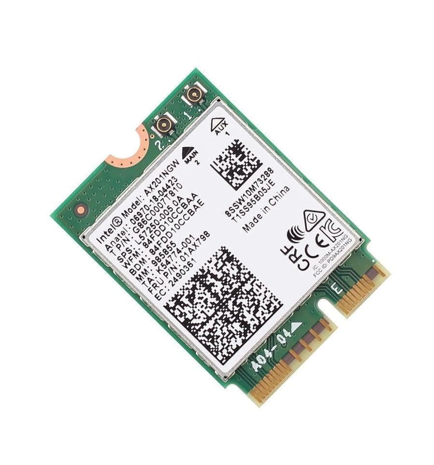 WiFi 6 Adapter for Intel AX201 | Dual Band Up to 2.4 Gbps | CNVio2 M.2 | Bluetooth 5.2 Support | Requires Intel 10th Gen and Above CPUs, Windows 10 & 11, Linux | AX201NGW