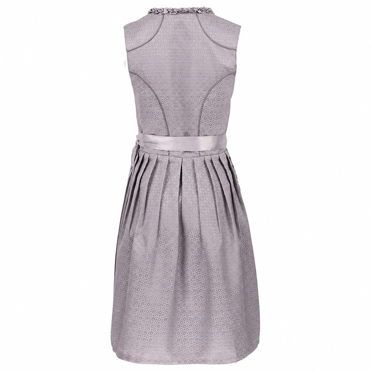 Alte Liebe Dirndl – Damen Trachtenkleid Grau (Midi 60 cm) – Spitzen-Schürze, Taschen, Oktoberfest & Wiesn Outfit