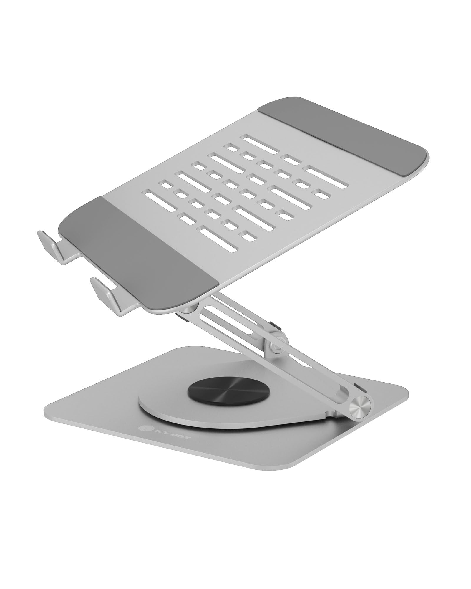 ICY BOX , Supporto per computer portatile in alluminio, altezza regolabile, rotazione a 360°, raffreddamento passivo, per PC fino a 17 pollici, IB-NH300-R