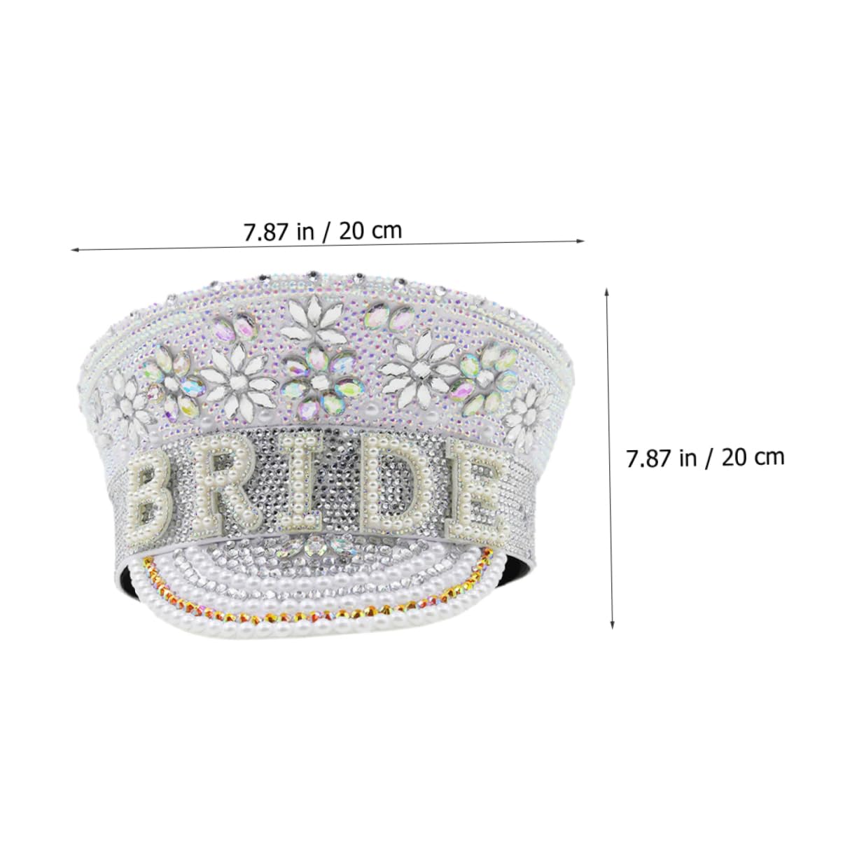 PRETYZOOM Sombrero de Novia Estilo Brillante y Glamuroso Incrustaciones de Strass Blanco Diseño Delicado y Cómodo para Bodas y Eventos Obsequios en Iglesia