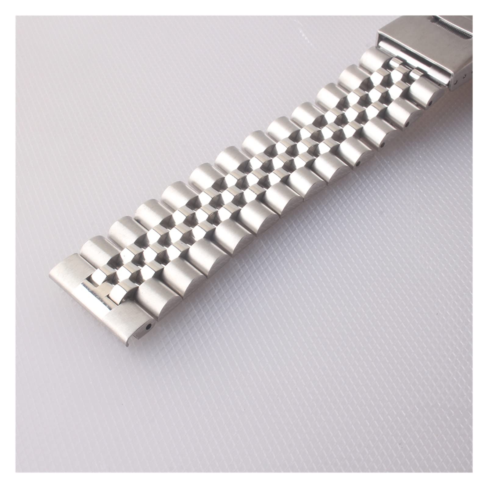 Bandoues de monatordes Bouetche en acier inoxydable 20 mm 22 mm 24 mm bracelet de montre en métal Bracelet Bracelet Boucle argentée Men de boucle (Color : Silver, Size : 24mm)