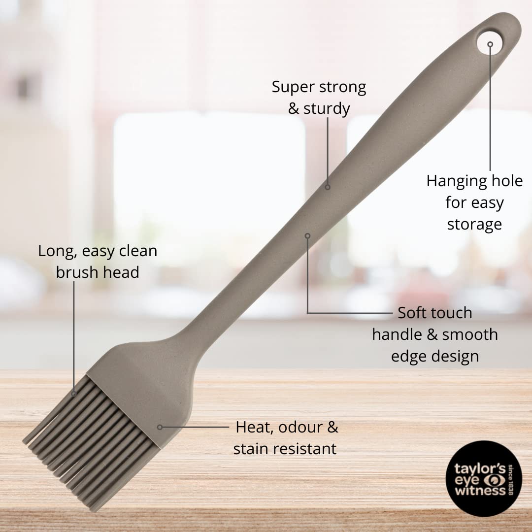 Taylors Eye Witness Grey Silicone Pastry Coating Brush - Dishwasher Safe. Basting, Glazing & Greasing. Non-Stick Bristles Give Even Liquid Release. Odour, Heat & Stain Resistant. 5 Year Guarantee. - Image 4