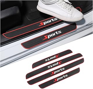 JNNJ Pack of 4 Door Sill Covers, Anti Scratch Door Sill Protection Strips Car Accessories, Car Door Step Plate Cover Decoration Door Sill (Regular)