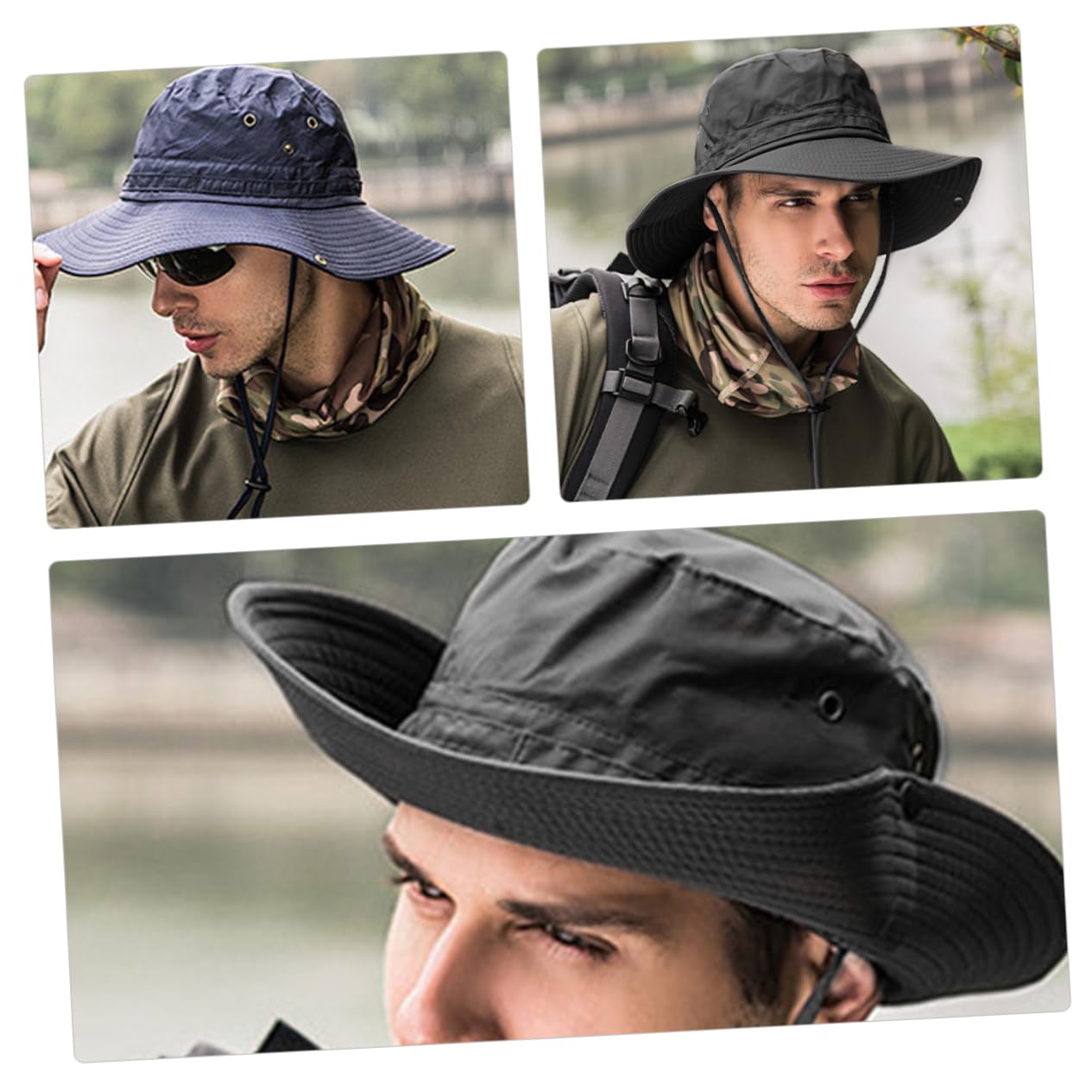 COLLBATH Cappello da Sole Pieghevole Larga per Donna Uomo Cappello Estivo da Viaggio con Protezione Solare per Spiaggia E Trekking