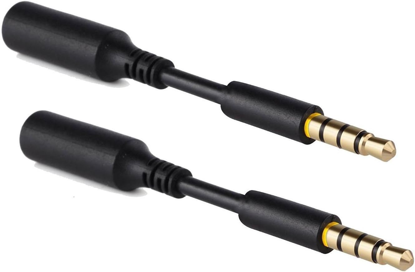 Accessonico 2 Pack Headphone Jack Adapter Android Phone Ultra Slim Audio Extender Replacement for Life Proof 3.5 mm Short Extension Cable AUX Skinny Dongle Compatible with Lifeproof