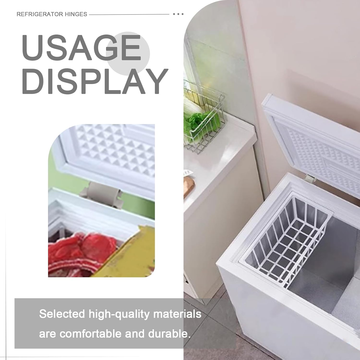 2 Pack Chest Freezer Plastic Hinge, Chest Freezer Hinge Universal, With Screw, and More Secure Smooth Operation