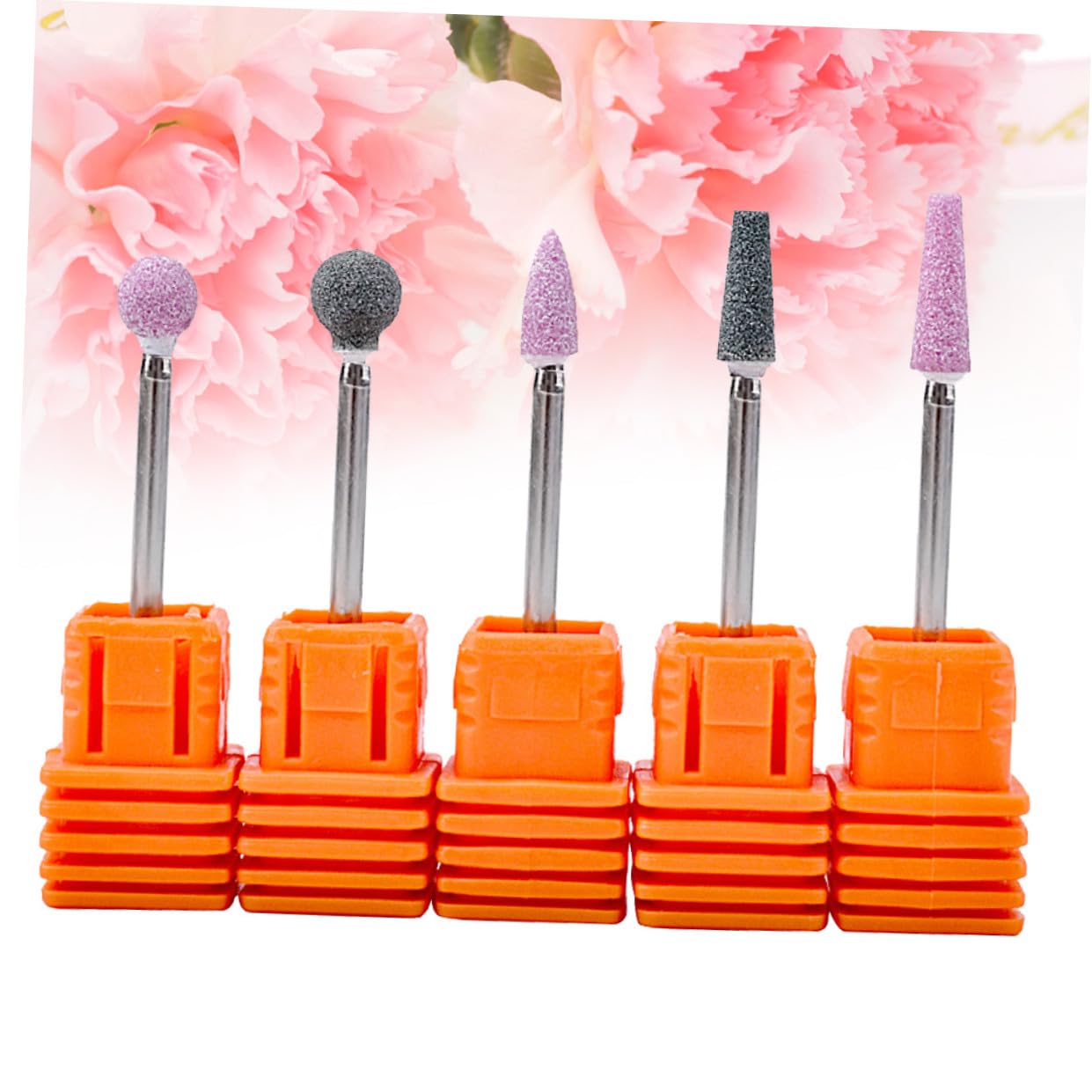 Healeved 5pièces Lot de Embouts de Ponceuse à Ongles Coniques Ronds Kit Embouts de Ponceuse pour Manucure Outils de Manucure Artistique