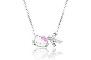 Hello Kitty Necklace for Women with Cubic Zirconia Letter Charm
