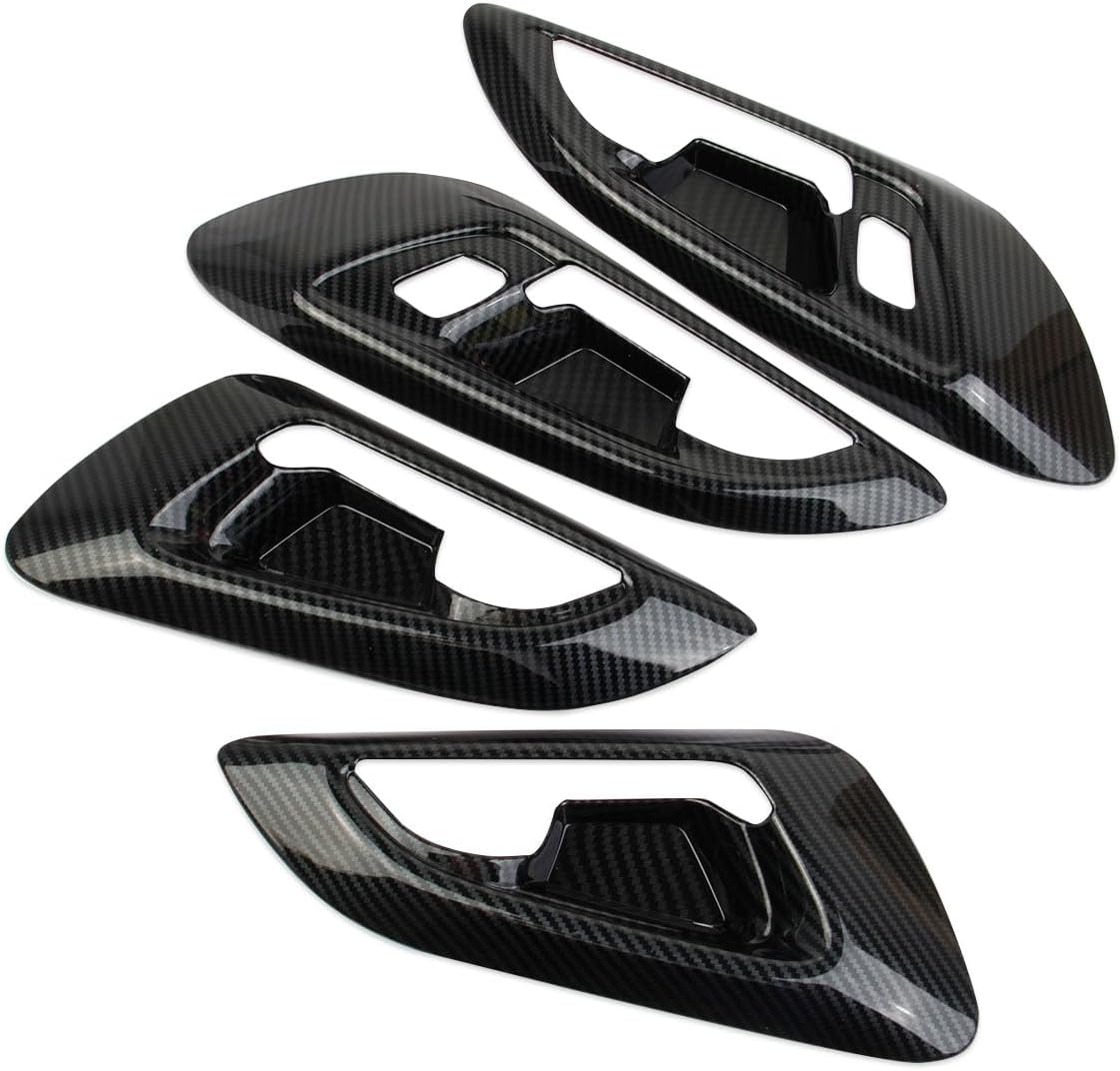 Korlot Carbon Fiber Style Interior Door Handle Cover Trim Accessories for Chevrolet Trax 2024-2026