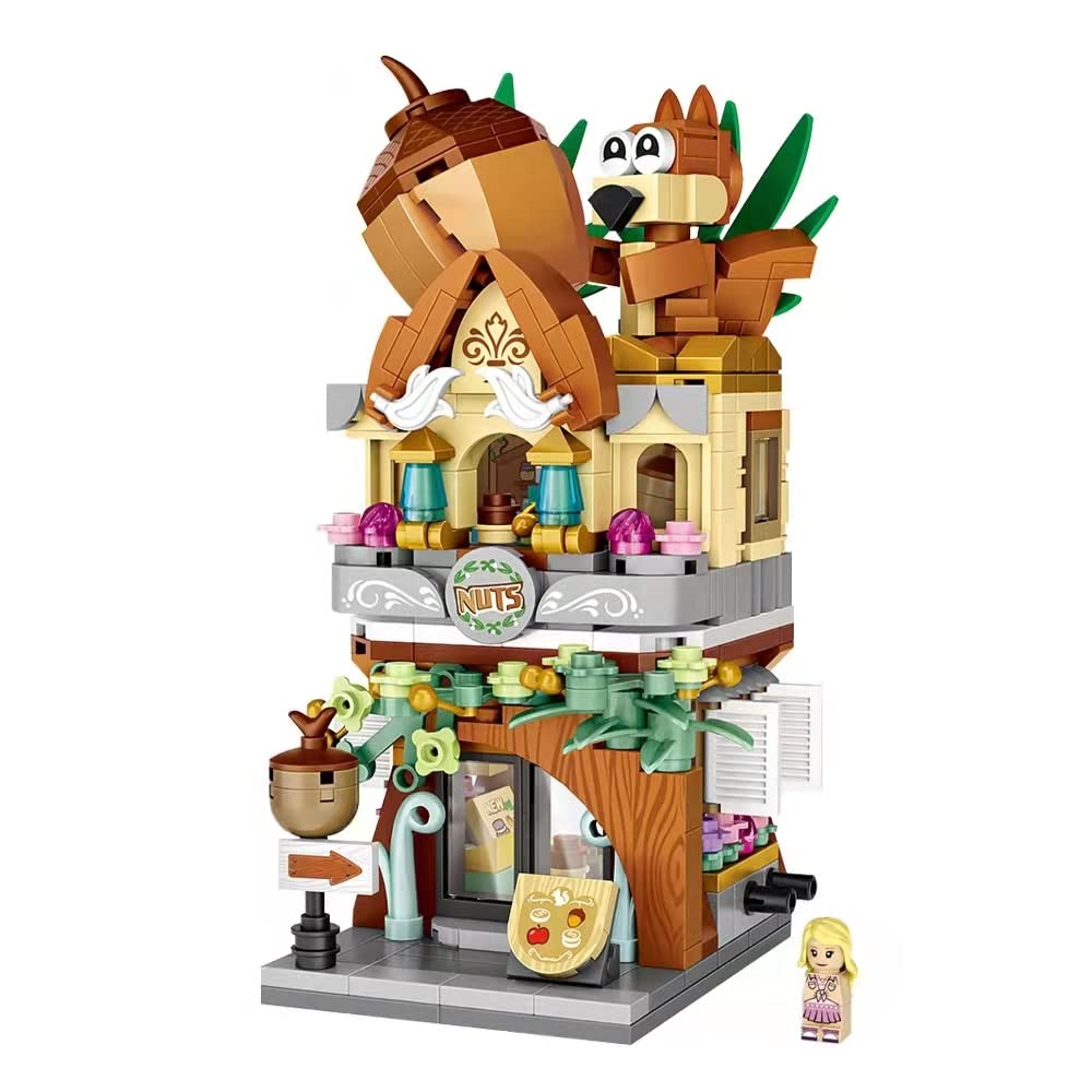 LOZ Building Blocks Educational Toy Modern Street View Architecture Model Nuts Store Houses Model Building