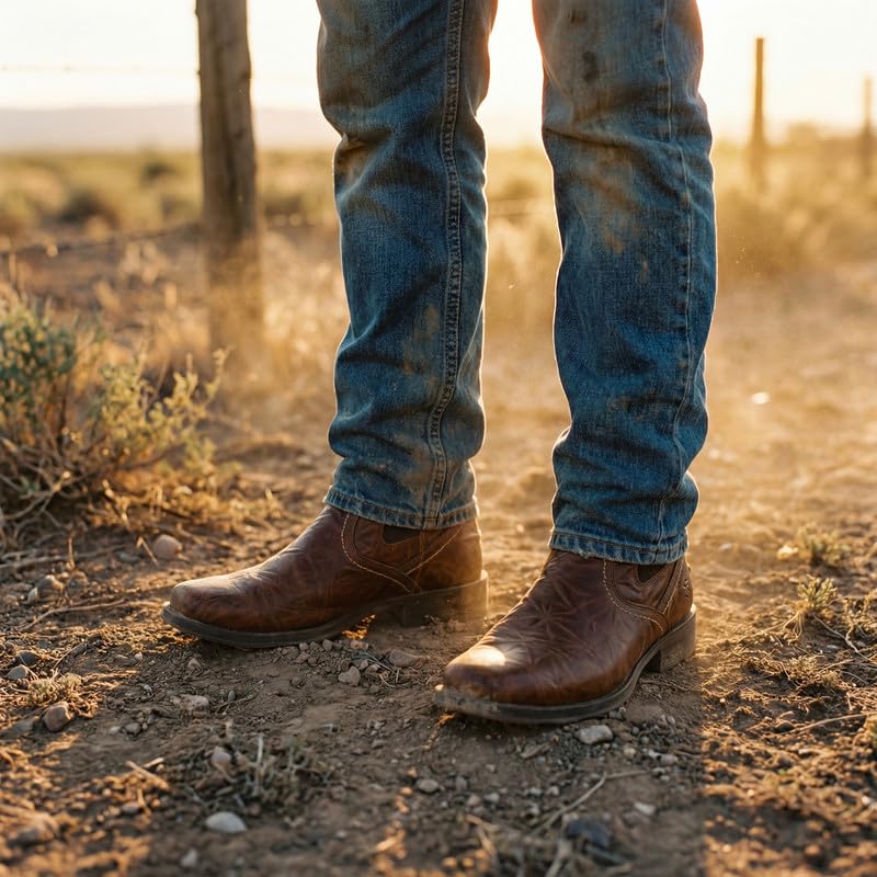 Image of SUREWAY Men's Western Chelsea Cowboy Boots