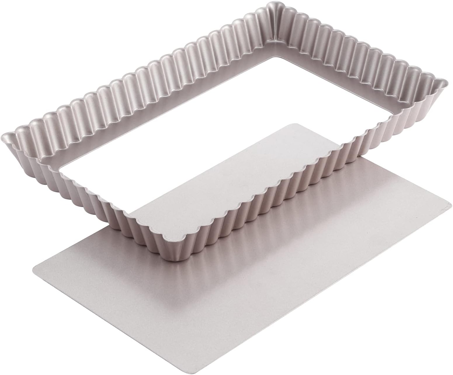 Tiawudi 2 Pack Rectangular Tart Pan, NonStick Quiche Pan