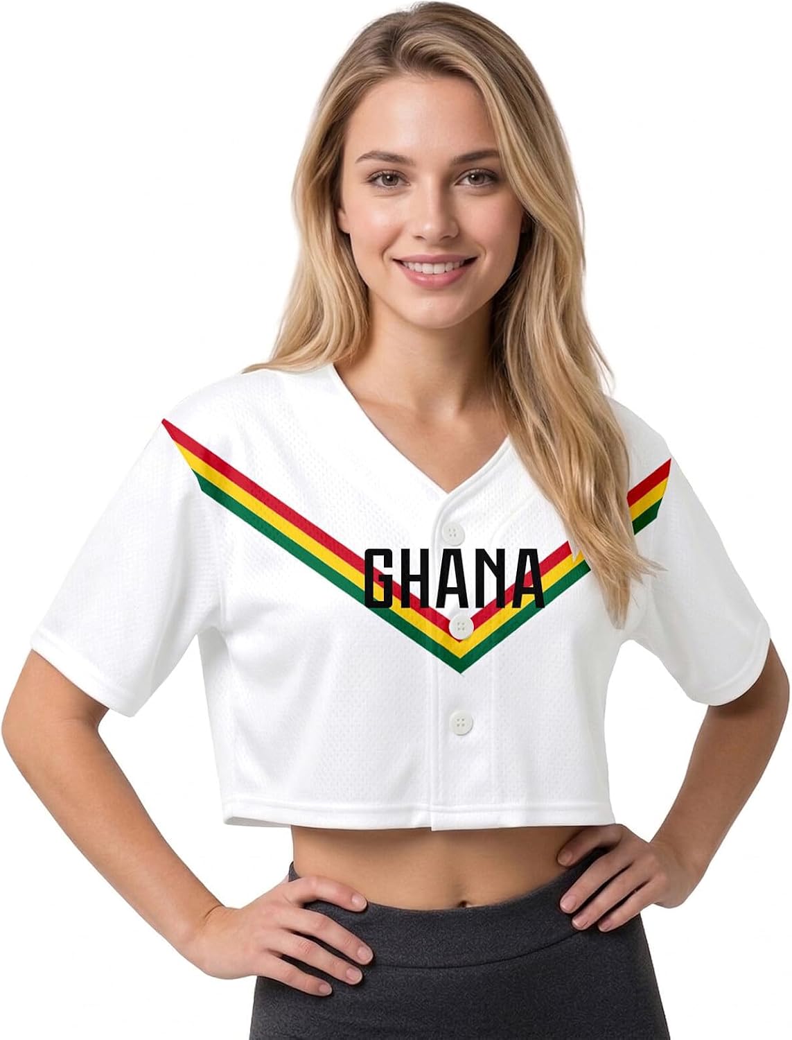 Football Jersey Personalised Womens Crop Top Short Sleeve Soccer Fan Gift Summer Baseball Rugby Basketball Shirt