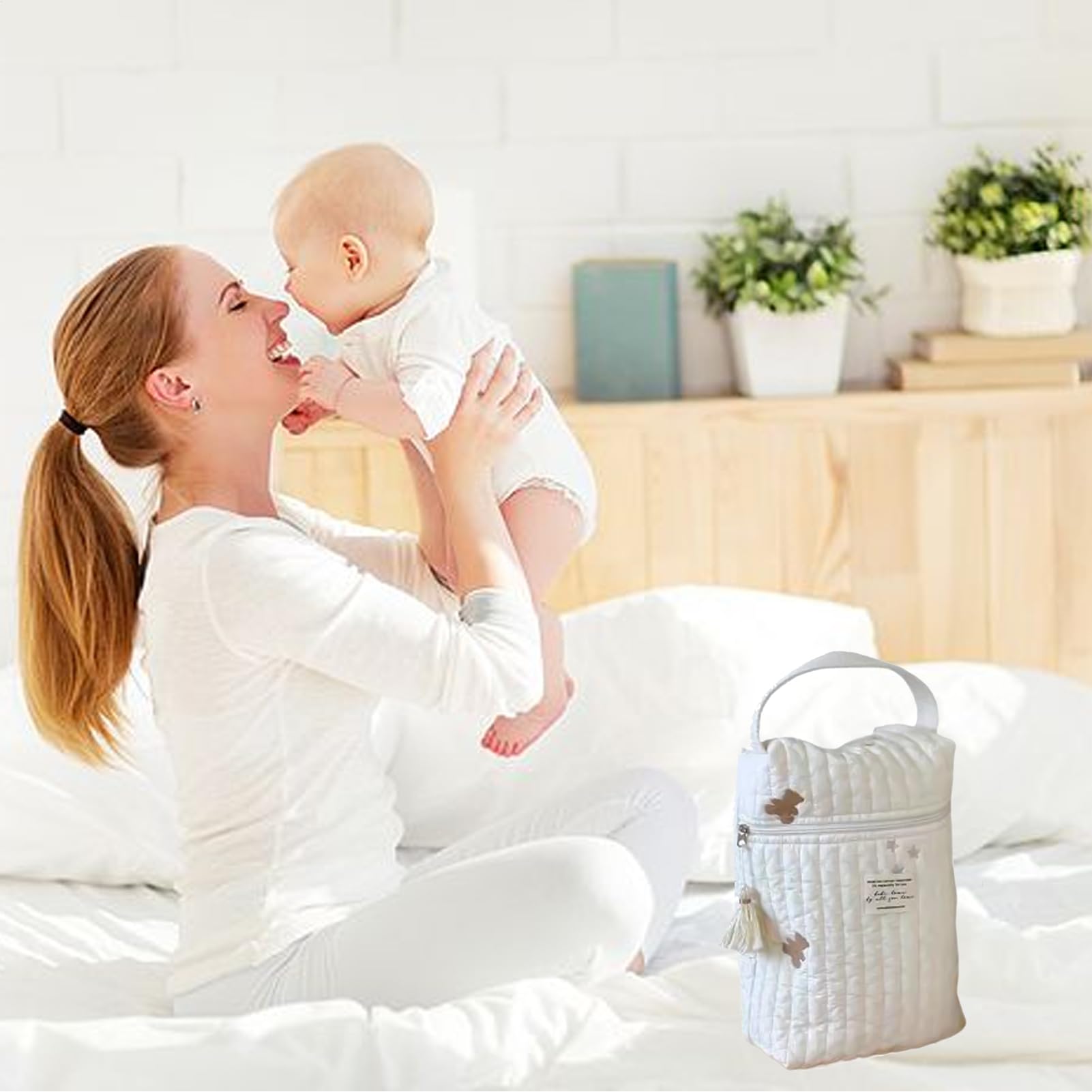 Travel Diaper Case - Zipper Diaper Bag Organizer | Lightweight Cotton Fabric Cloth Storage Bag With Easy Access, Outdoor Bag Organizer For Gl — view 3