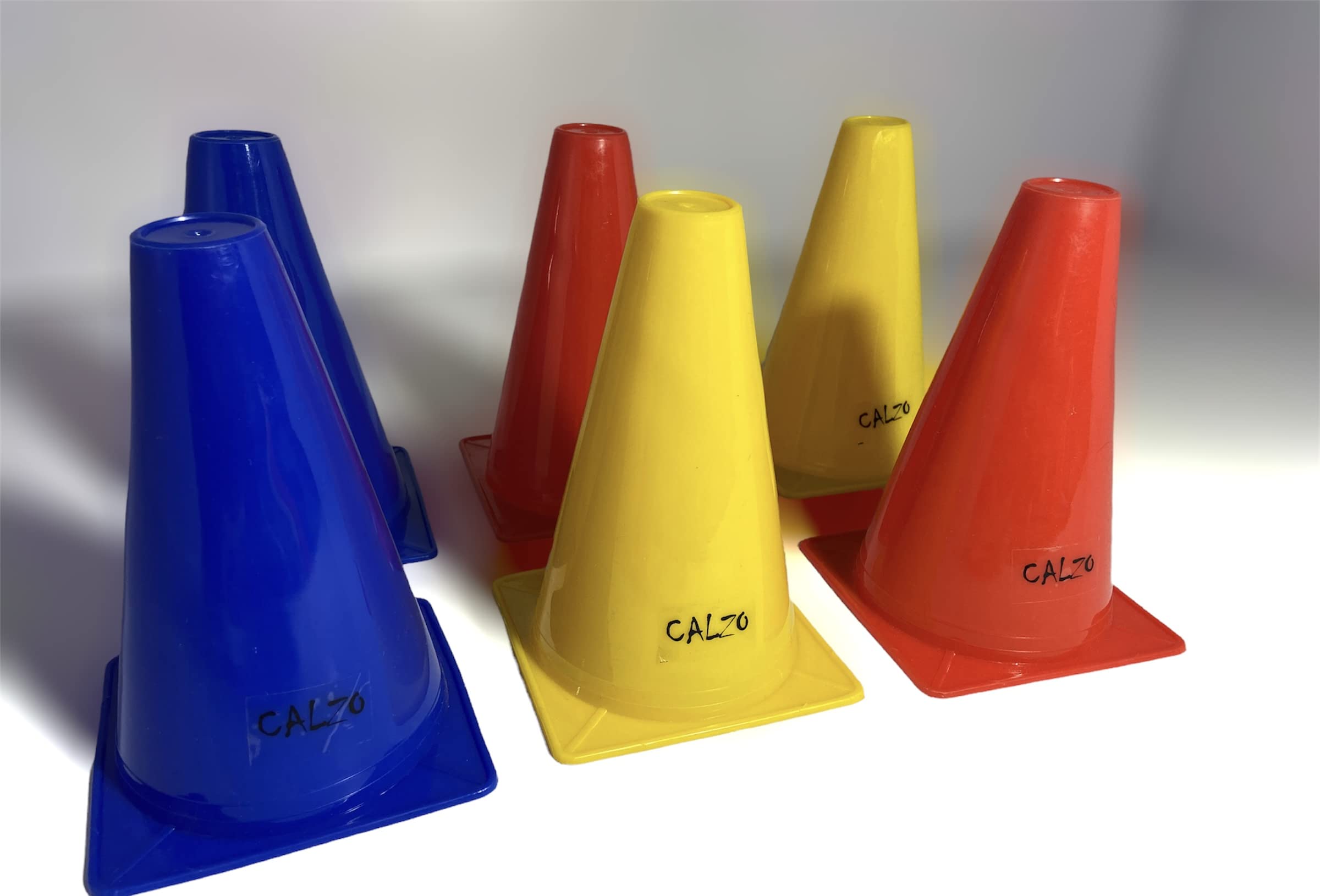 Calzo Agility School Model 6 inch Marker Cone Set of 24 pcs Multi Color I Plastic Marker Cone for Drill or Boundary