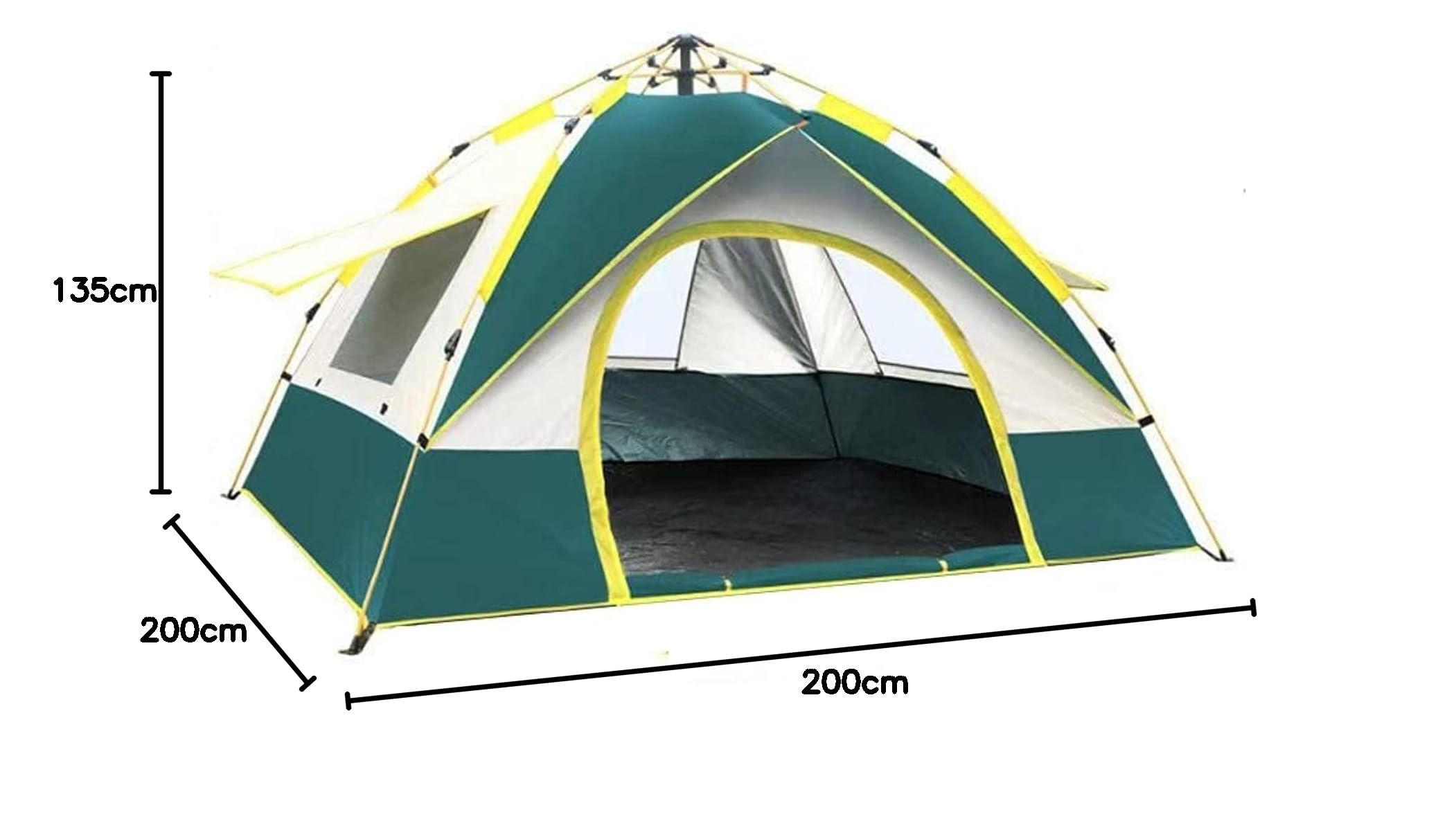 HJB VISSO Camping Tent 4 Person | Instant Tent with 60 Second Easy Setup | Automatic Camp Tent Outdoor | Pop up Tent Desert Camping for Family&Friends