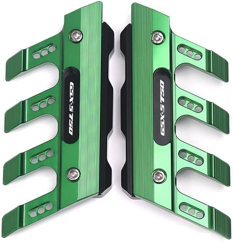 SCUUBE for Suzuki GSX-S750 GSXS750 Motorcycle Fall Side Guard Front Fork Protector Front Fender Protection Block Side Guard CNC Aluminum GSX S750 Motorcycle Accessories (Color : Green)