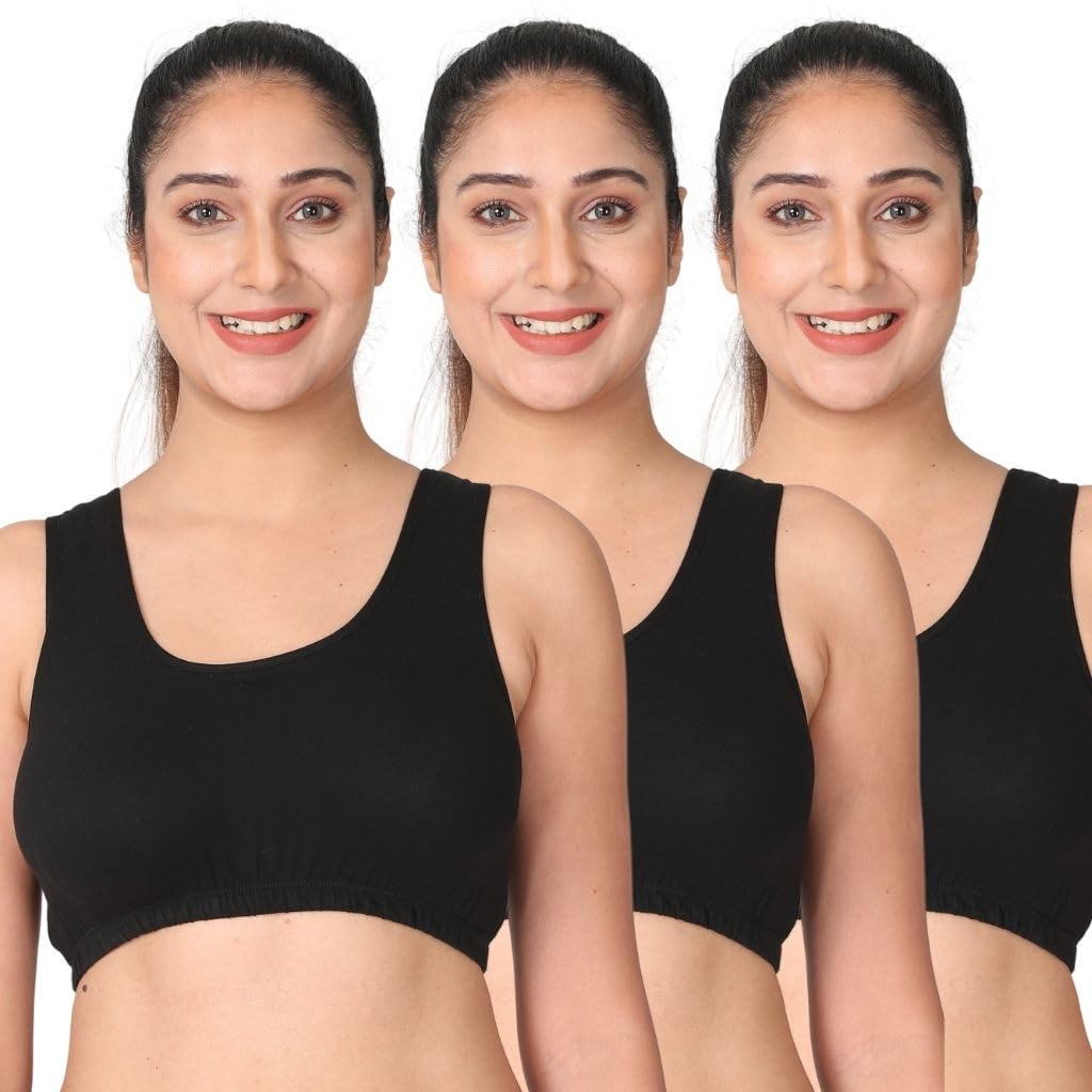 Adira | Sleep Bra for Women | Slip On Bras to Wear at Home | Comfortable Bra | Wirefree & High Coverage | Sleep Support | Avoids Stretch Marks | Pack of 3-image-19
