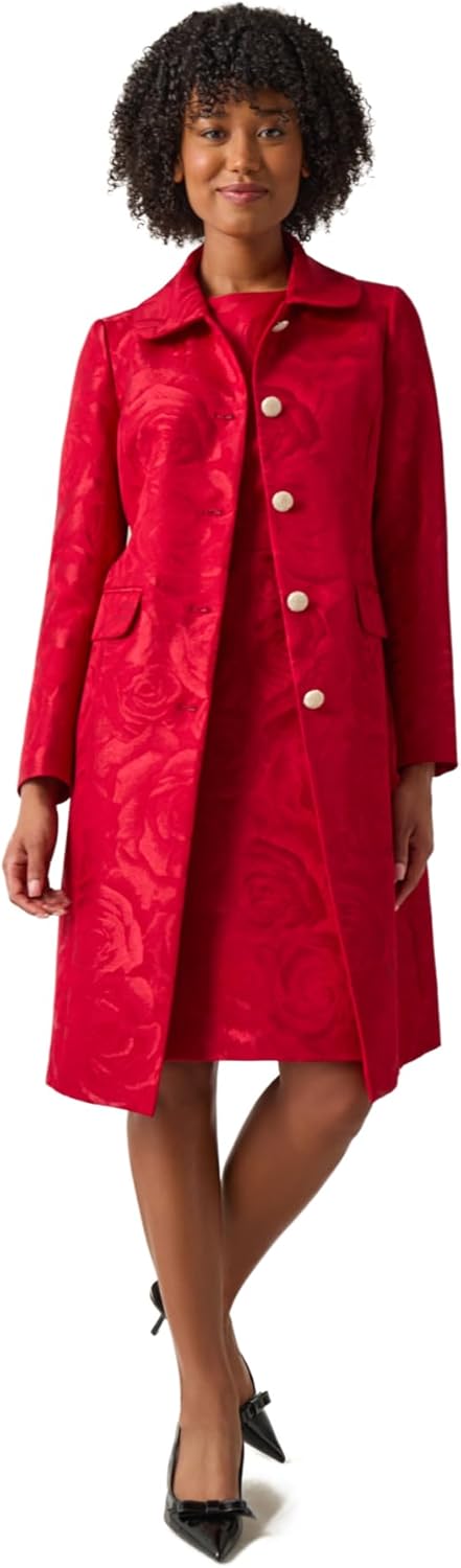 Kasper Women's Peter Pan Collar Topper with Flap Pockets