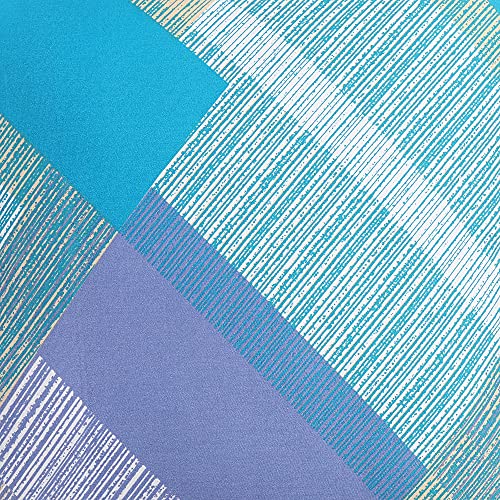 Image of Swayam Set of 2 Geometric Cotton Blue Cushion Cover | 16 x 16 Inch | Soft Breathable Fabric with Hidden Zipper | Decorative & Stylish Cushion Covers for Sofa, Living Room, Bedroom & Couch